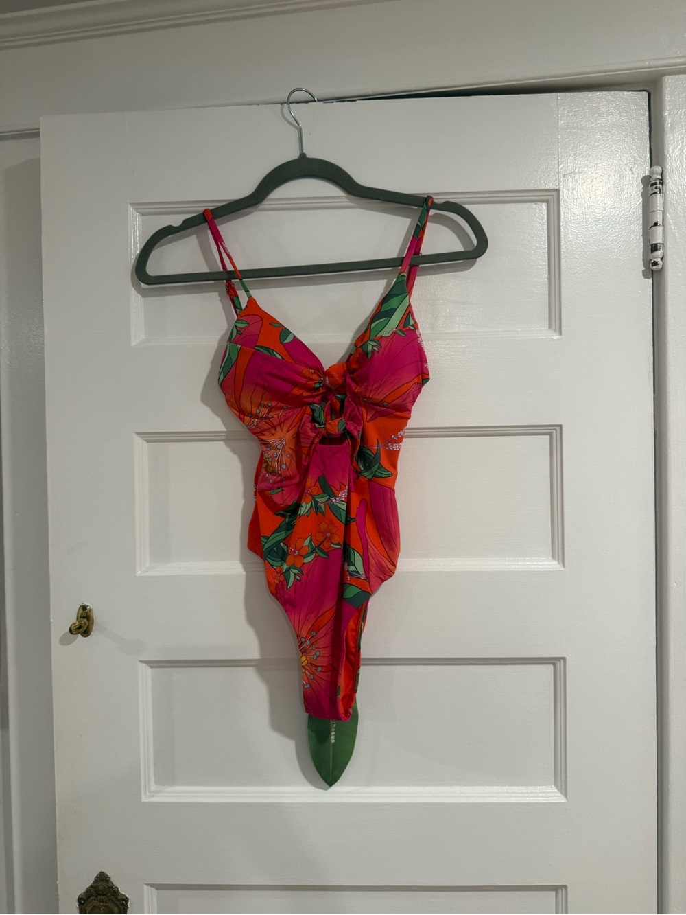 Farm rio Floral One-Piece Swimsuit in Pink and Orange